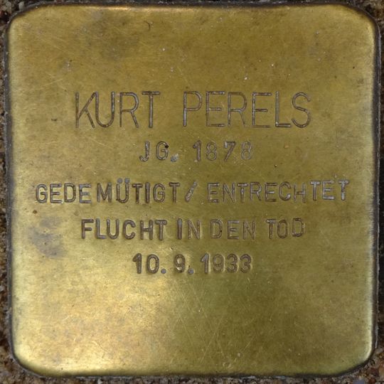 Stolperstein en memoria de Kurt Perels
