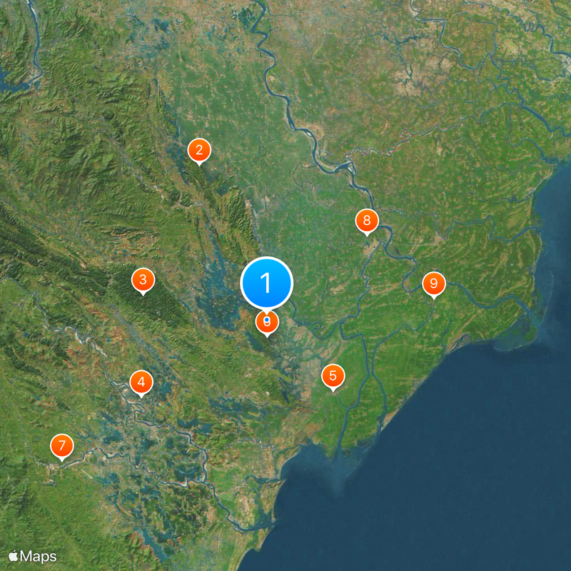 Complexe paysager de Trang An Carte