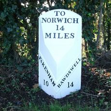 Milepost, 70yds S of Bawdeswell Primary School