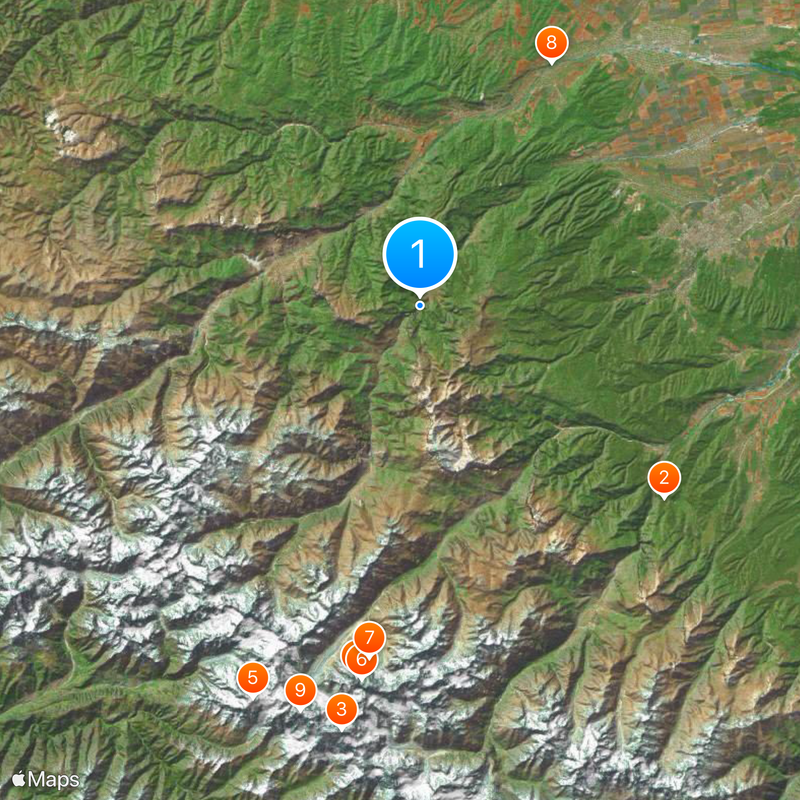Chegem Waterfalls Map