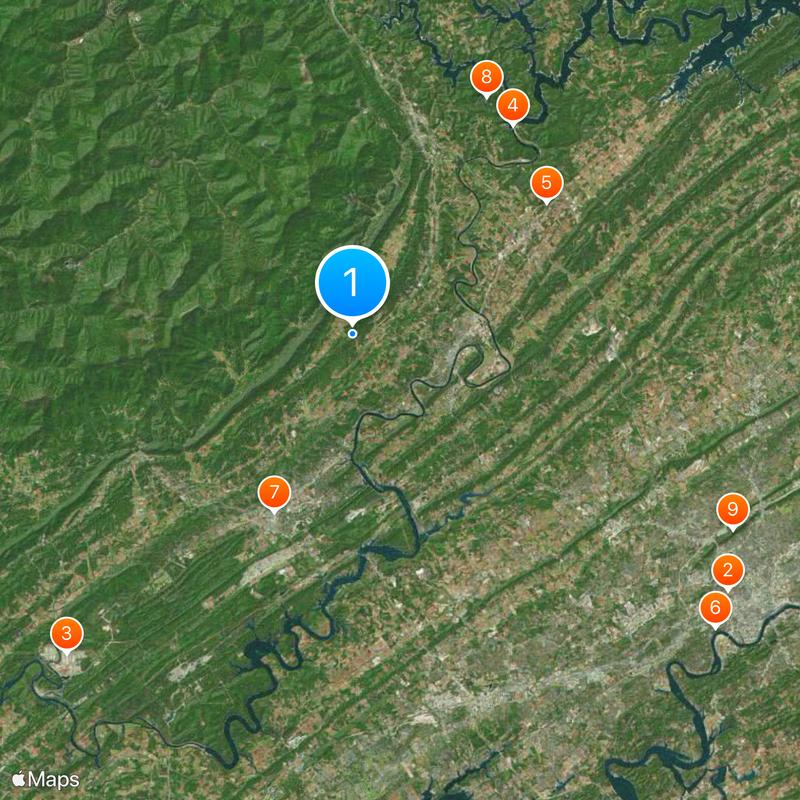 Anderson County Karte