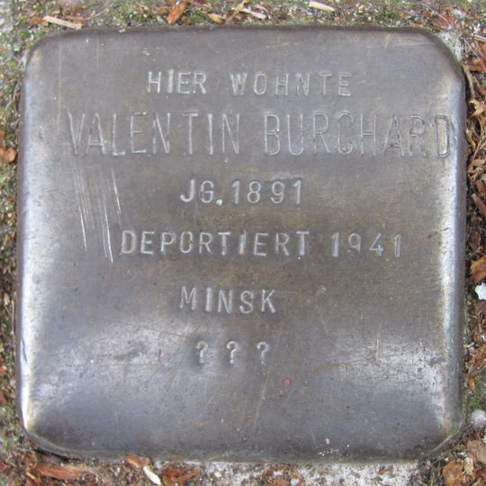 Stolperstein en memoria de Valentin Burchard