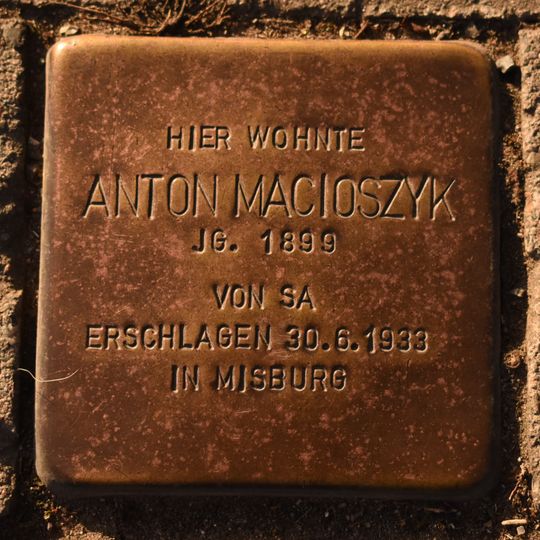 Stolperstein em memória de Anton Macioszyk