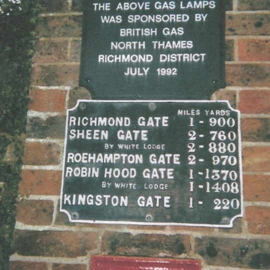 Milestone, Ham Gate on Ham Gate Avenue, Richmond Park
