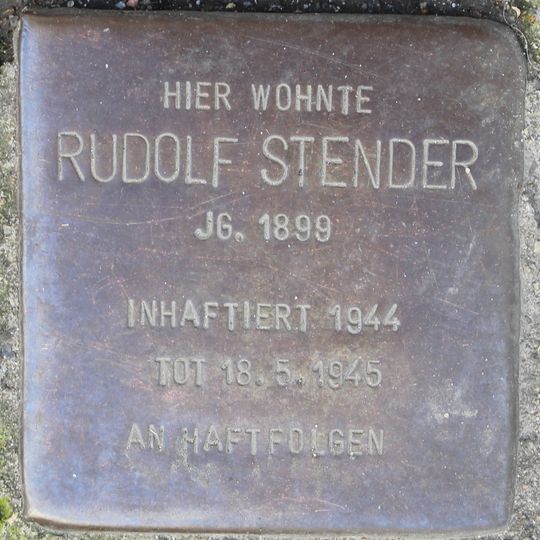 Stolperstein en memoria de Rudolf Stender