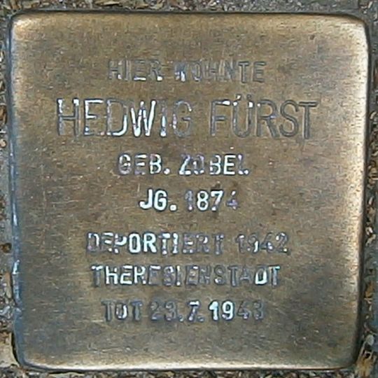 Stolperstein en memoria de Hedwig Fürst