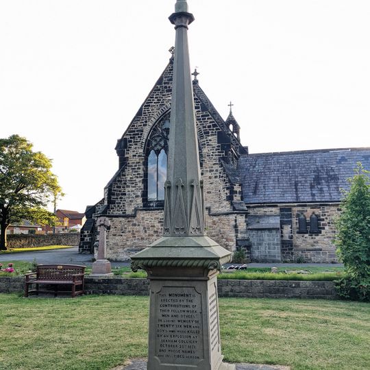 Memorial To 1871 Colliery Disaster, In Garden Of Rest, 20 Metres East Of Christ Church