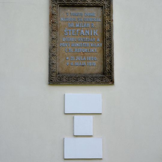 Rodný dom M. R. Štefánika, tabuľa pamätná