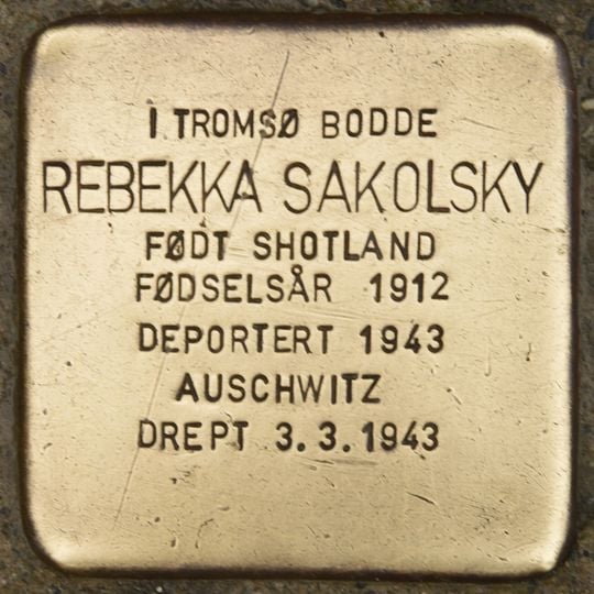 Stolperstein en memoria de Rebekka Sakolsky, f. Shotland