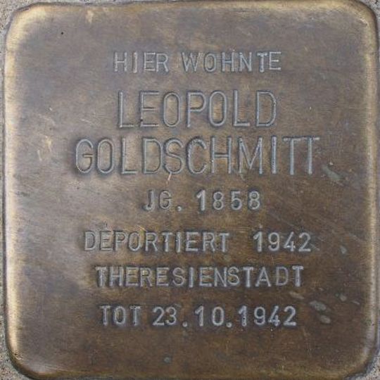 Stolperstein dedicated to Leopold Goldschmitt
