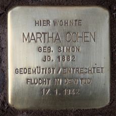 Stolperstein dedicated to Martha Cohen