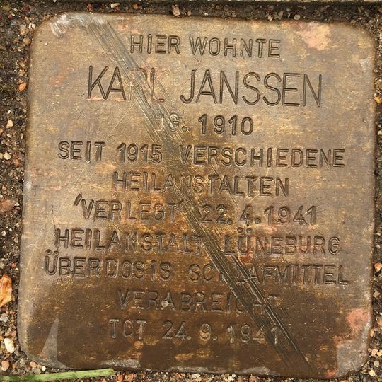 Stolperstein à la mémoire de Karl Janssen