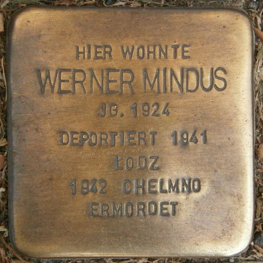 Stolperstein dedicated to Werner Mindus