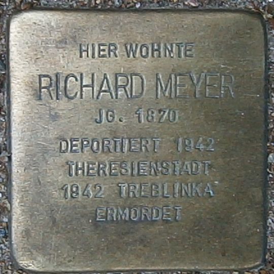 Stolperstein dedicated to Richard Meyer
