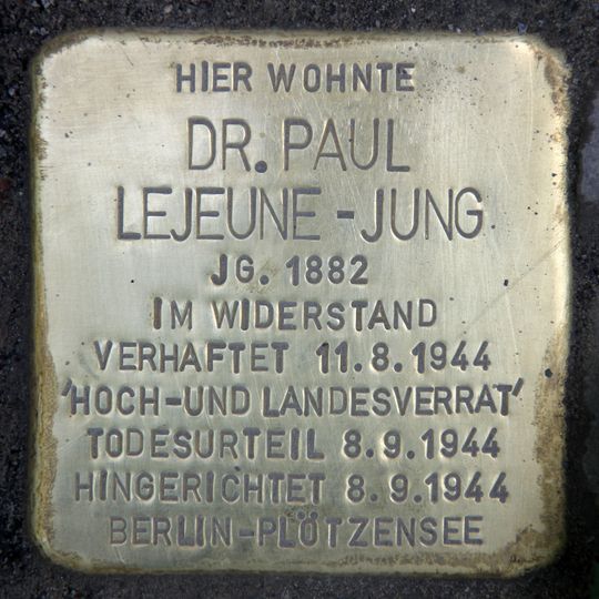Stolperstein em memória de Paul Lejeune-Jung