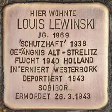 Stolperstein dedicated to Louis Lewinski