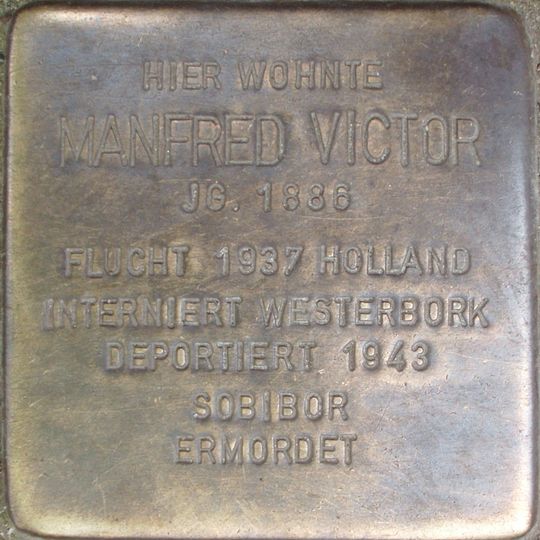 Stolperstein dedicated to Manfred Victor