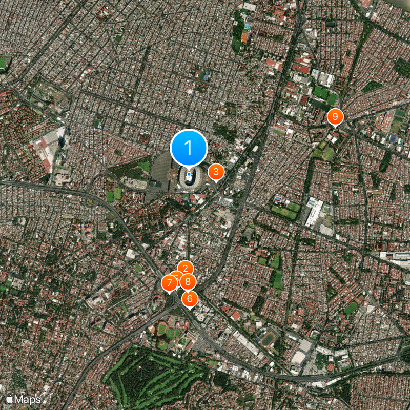 Estadio Azteca Mapa