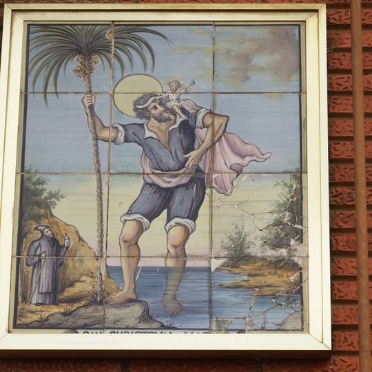 Ceramic panel of Saint Christopher