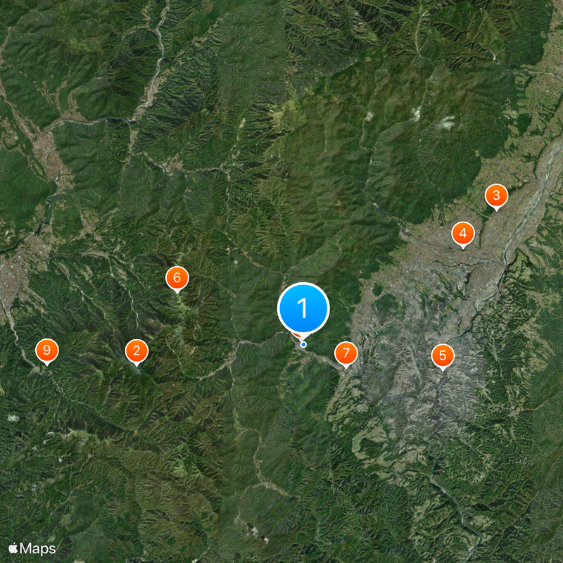 Hirugami Onsen Map