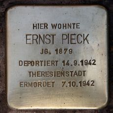 Stolperstein dedicated to Ernst Pieck