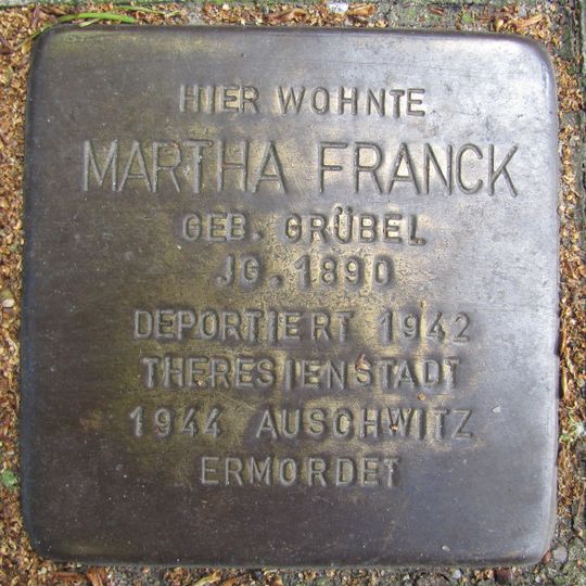 Stolperstein en memoria de Martha Franck