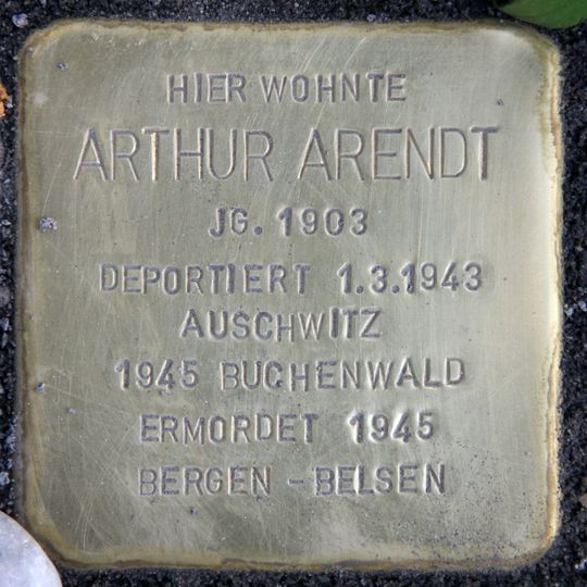 Stolperstein dedicated to Arthur Arendt