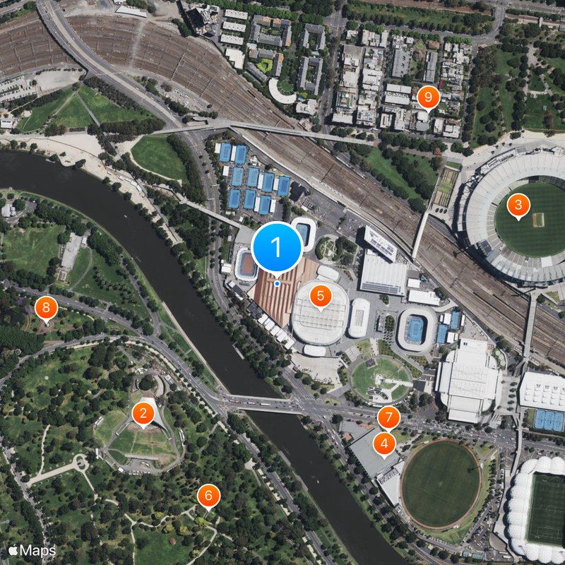 Margaret Court Arena Map