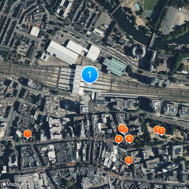 Reading railway station Map