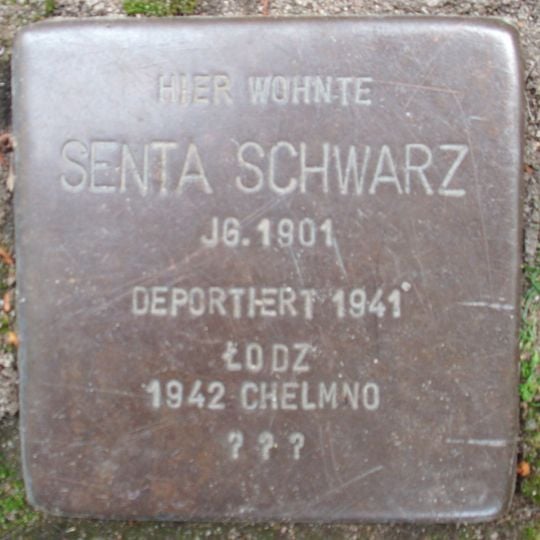 Stolperstein dedicated to Senta Schwarz