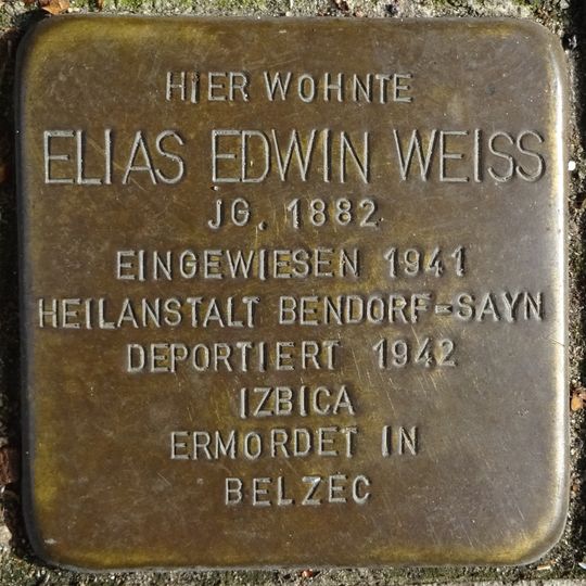 Stolperstein en memoria de Elias Edwin Weiss