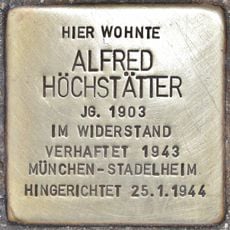 Stolperstein dedicated to Alfred Höchstätter