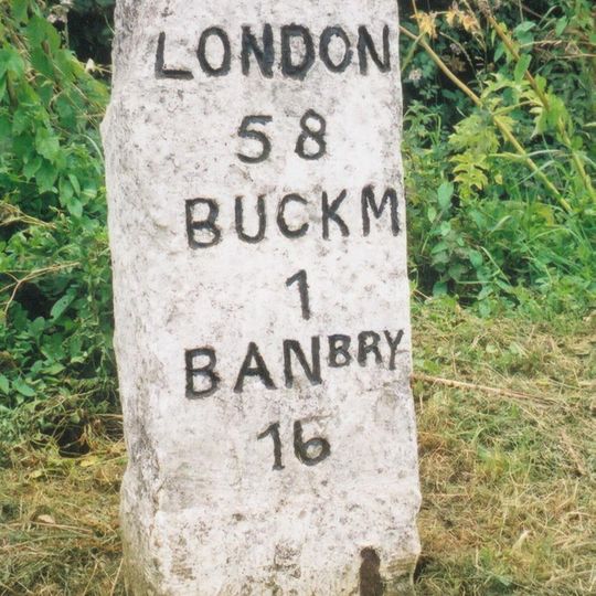 Milestone, Tingewick Road; opp. Field House Day Nursery