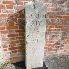 Milestone, High Street, Codford, next to footpath
