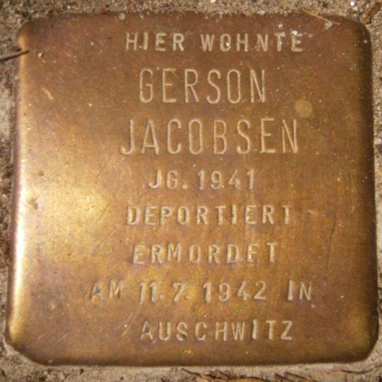 Stolperstein dedicated to Gerson Jacobsen
