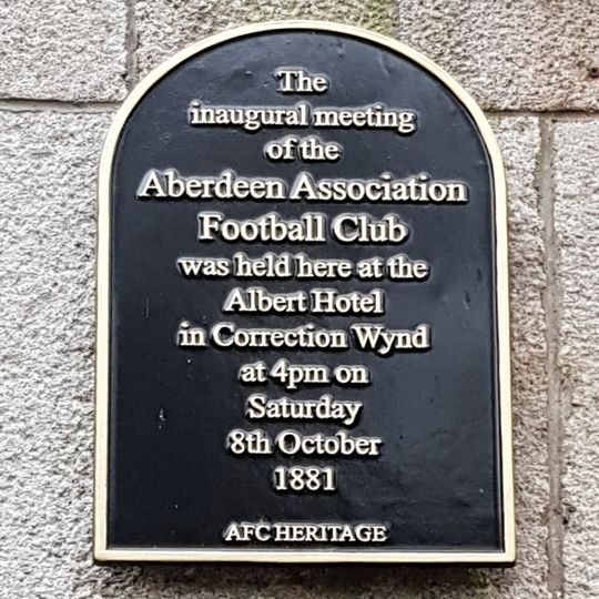 Commemorative plaque to Aberdeen Association Football Club