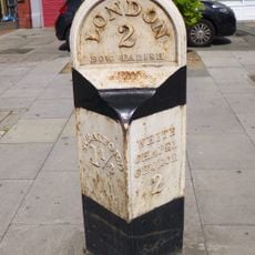 Milepost, Bow Road E3, opp. Wellington Way