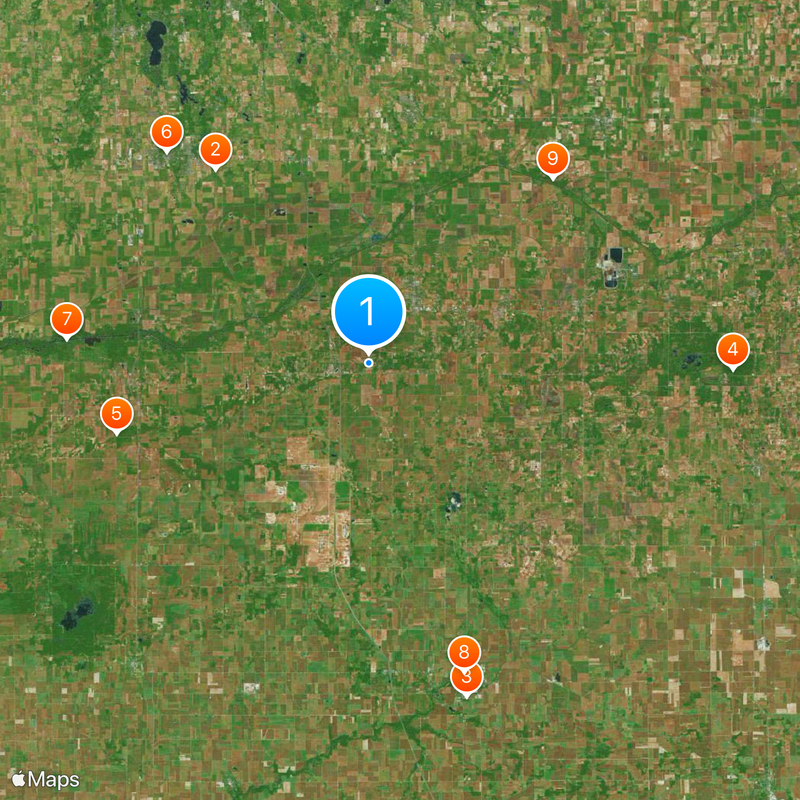 Area code 219 Map