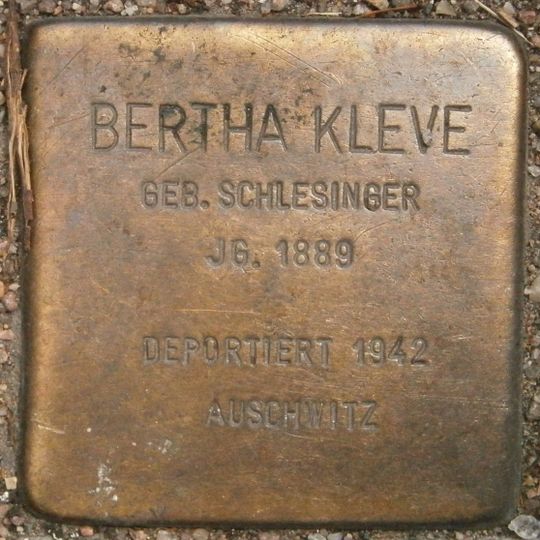 Stolperstein dedicated to Bertha Kleve