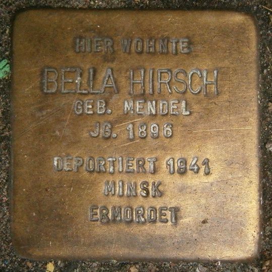 Stolperstein dedicated to Bella Hirsch