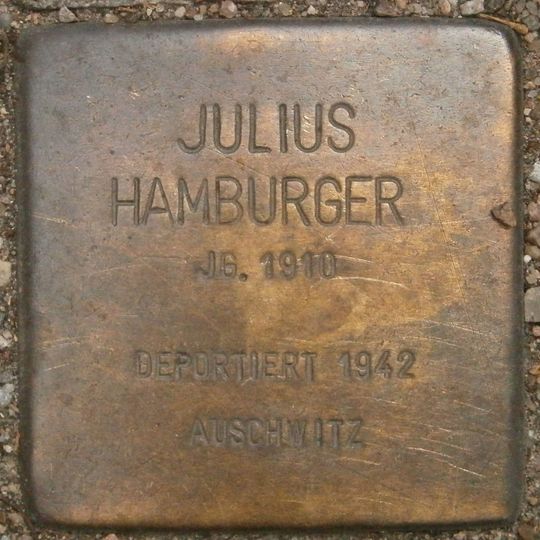 Stolperstein dedicated to Julius Hamburger