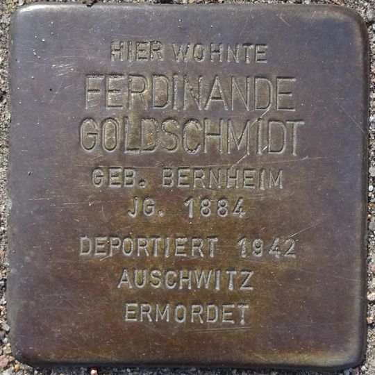 Stolperstein en memoria de Ferdinande Goldschmidt