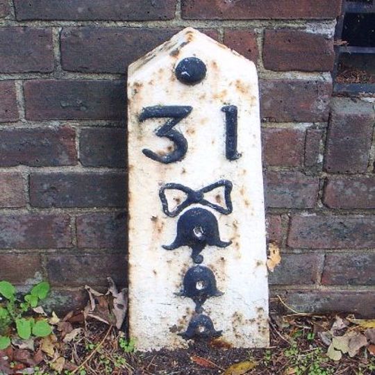 Milestone, S side, before boundary, past Woodbury