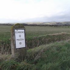 Milestone, N of Yedingham, on straight road, opp. Electric pole DP14P6