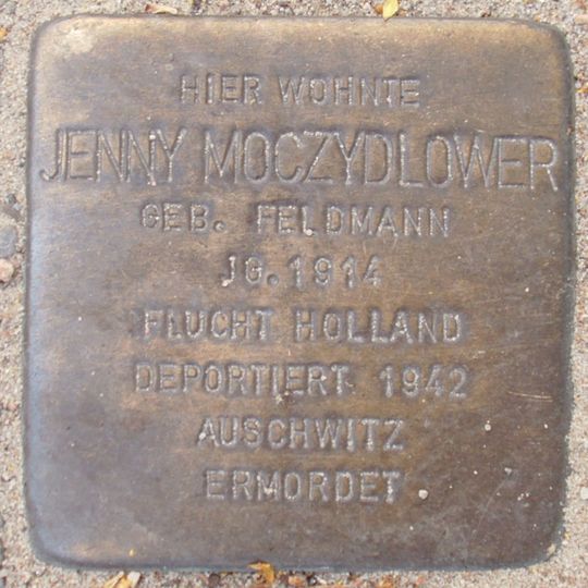 Stolperstein dedicated to Jenny Moczydlower