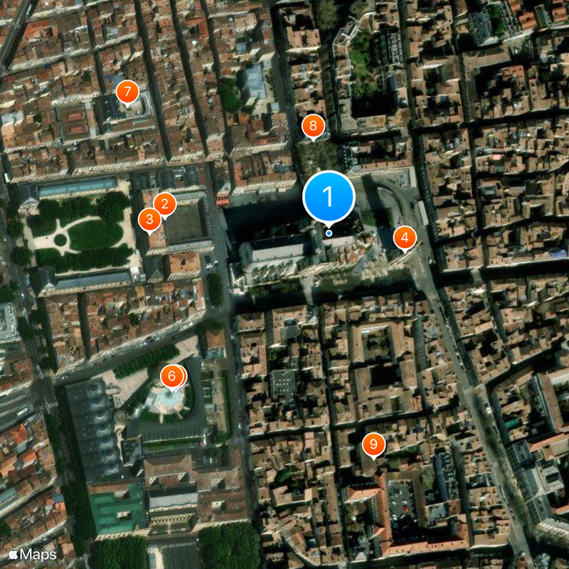 Catedral de Burdeos Mapa
