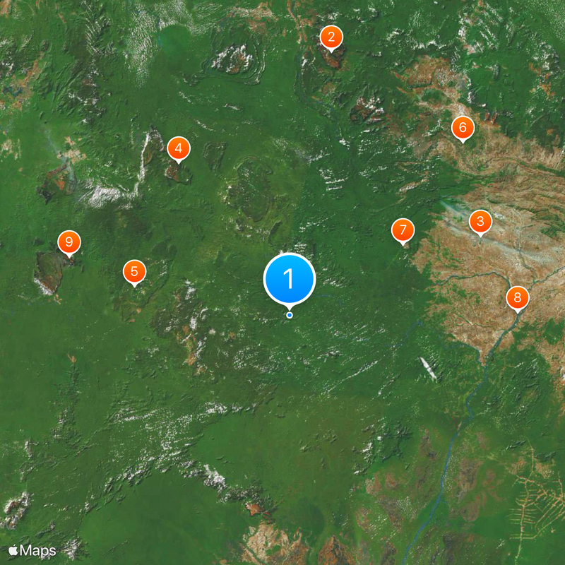 Guayana natural region Map