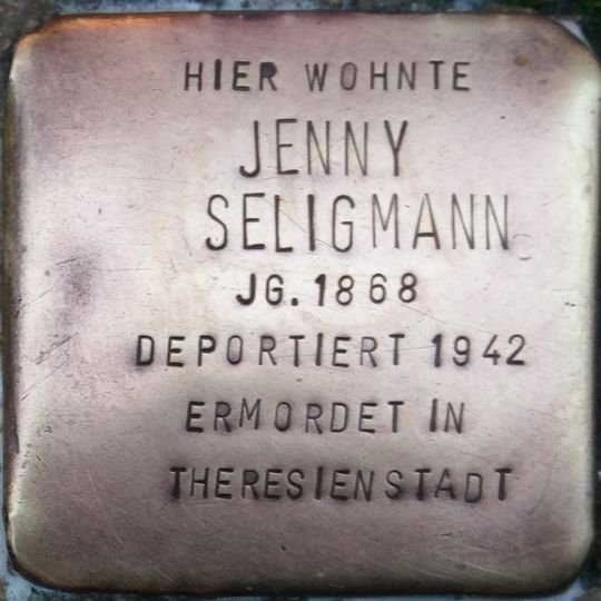Stolperstein en memoria de Jenny Seligmann