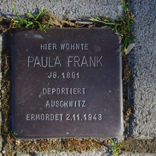 Stolperstein dedicated to Paula Frank