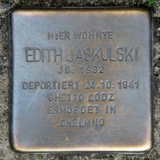 Stolperstein für Edith Jaskulski
